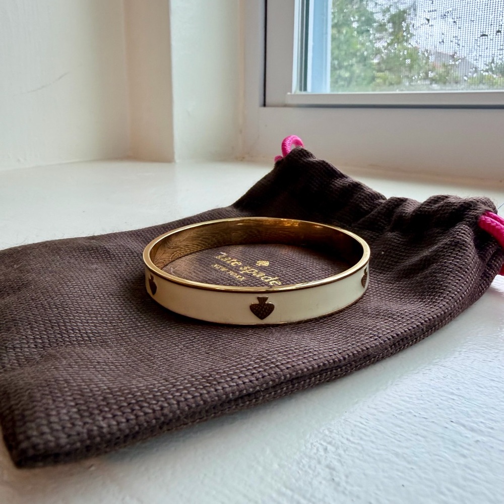 Kate Spade Cream and Gold Enamel Solid Bangle